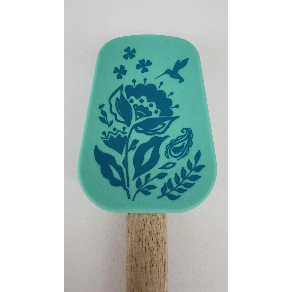 The Pioneer Woman Spatula Kitchen Tool Teal Blue Floral Wood Handle Birds